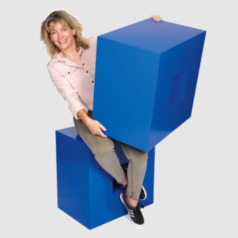 Madeleine Burren with cube
