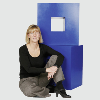 Sandra Burkhalter with cube